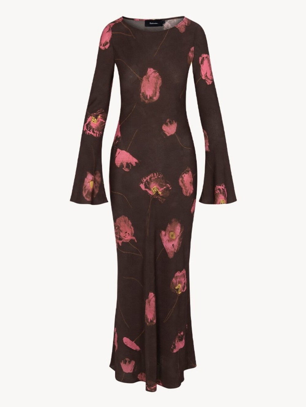 NWT Realisation Par Gia in Rococo Size Large 100% Silk Brown Maxi Dress